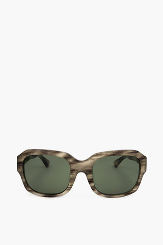DRIES VAN NOTEN Occhiali da Sole Rectangular con Montatura Zebrata