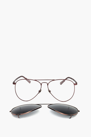 KRIS VAN ASSCHE Aviator Sunglasses with Removable Mask