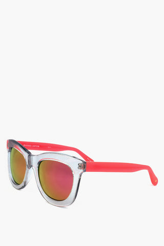 MARKUS LUPFER Transparente Sonnenbrille mit kontrastierenden Bügeln