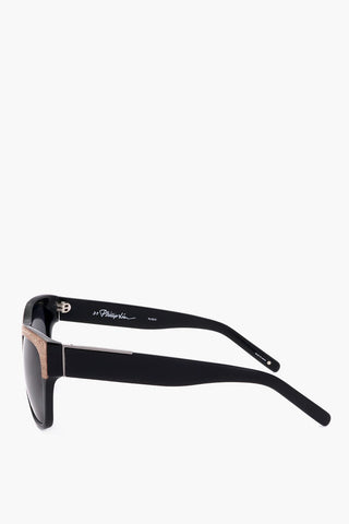 PHILLIP LIM Wayfarer Sunglasses with Wood-Effect Detail