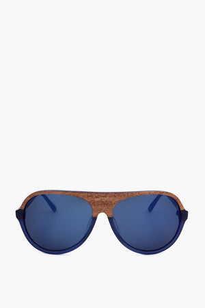 PHILLIP LIM 아비에이터 선글라스 우드 효과 디테일