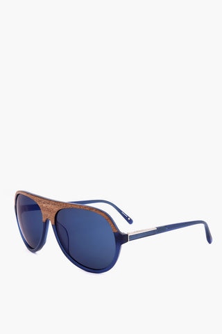 PHILLIP LIM Aviator Sunglasses with Wood-Effect Detail