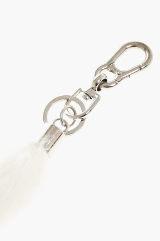 Metal Keyring with Real Fur Pendant