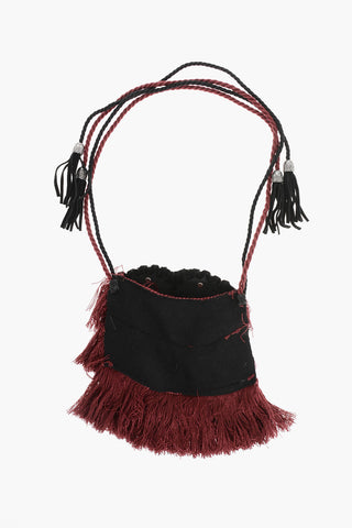 Collana Plastron in Pelle e Metallo con Frange