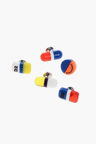 Set of 5 Multicolor Pill-Shaped Pins