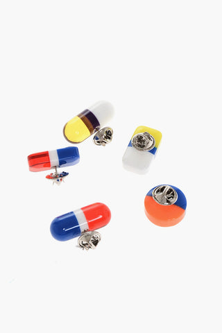 Set of 5 Multicolor Pill-Shaped Pins