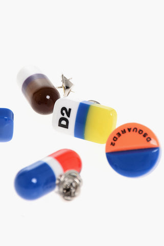 Set of 5 Multicolor Pill-Shaped Pins