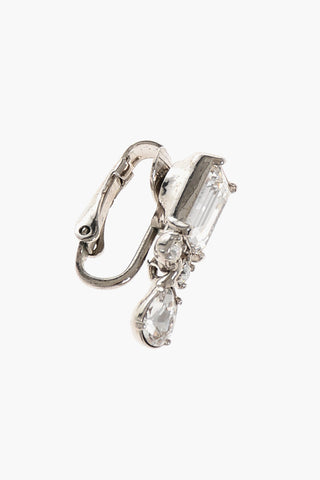 Orecchino Singolo Clip-On in Metallo con Cristalli