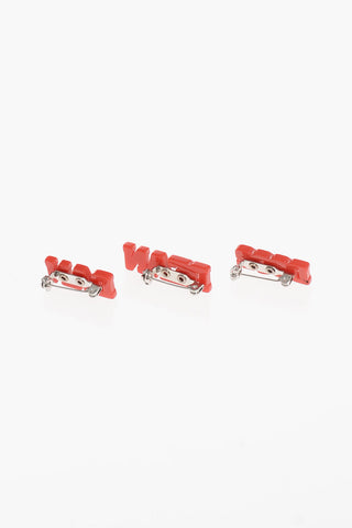 Set of 3 Solid Color 3D Logo Pins