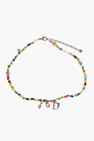 Multicolor Beaded Necklace with Charms