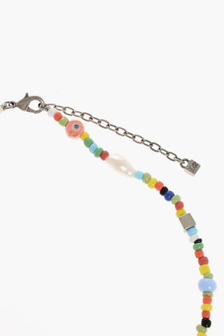 Multicolor Beaded Necklace with Charms