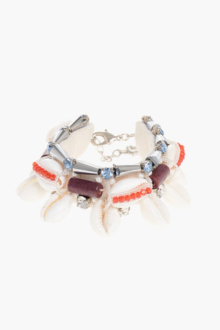 Bracelet Embellished with Shells and Rhinestones