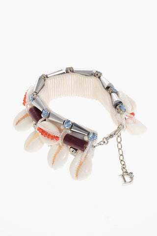 Bracelet Embellished with Shells and Rhinestones
