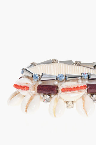 Bracelet Embellished with Shells and Rhinestones