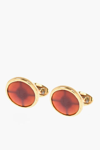 Brass Cufflinks With Crystals