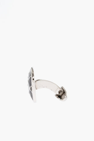 Enamelled Brass Cufflinks with Swaroski