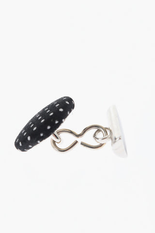 Dotted Silk Lapel Brooch