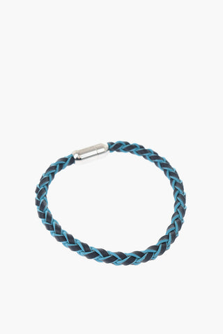 Woven Leather Bracelet with Magnetic Closure