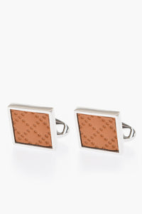 Gemelli In Ottone Con Dettagli In Pelle