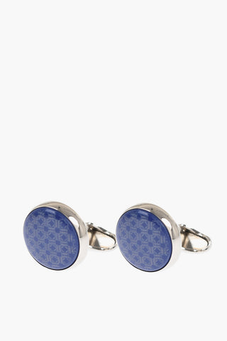 Brass Cufflinks With Lapislazuli Details