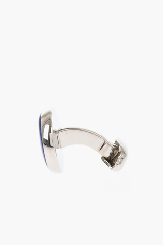 Brass Cufflinks With Lapislazuli Details