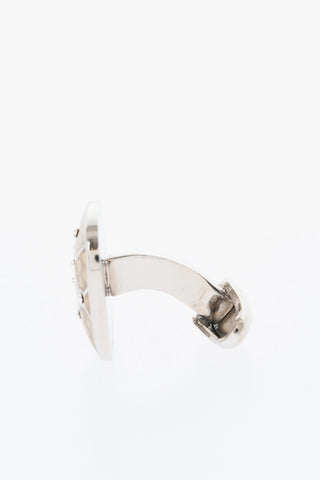 Enameled Brass Cufflinks with Swarovskis