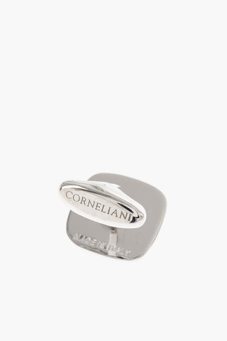Enameled Brass Cufflinks with Swarovskis