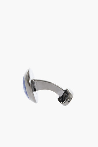 Brass Cufflinks With Nacre And Lapislazuli