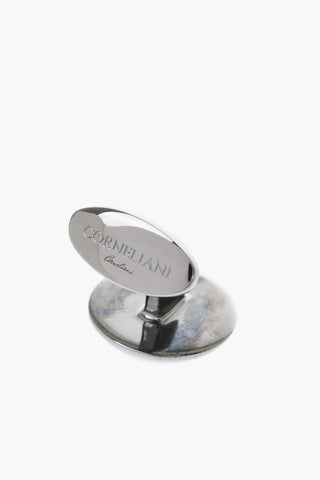 Brass Cufflinks With Nacre And Lapislazuli