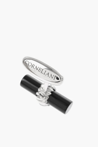 Brass Cufflinks With Onyx Details