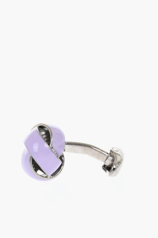 Enameled Brass Cufflinks With Knot Motif