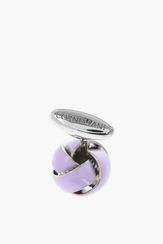 Enameled Brass Cufflinks With Knot Motif