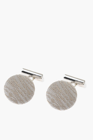 Silk-Embroidered Metal Cufflinks