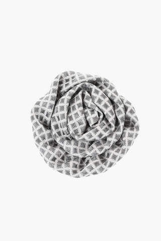 Checkered Silk Lapel Brooch