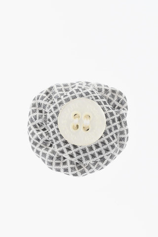 Checkered Silk Lapel Brooch