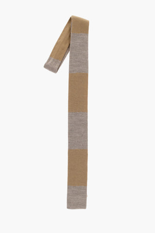 Cravatta in Maglia di Lana a Righe Awning