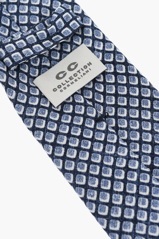 CC COLLECTION Geometric Patterned Linen Blend Tie