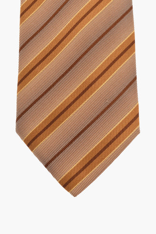 Cravatta in Seta Jacquard Motivo a Righe Trasversali