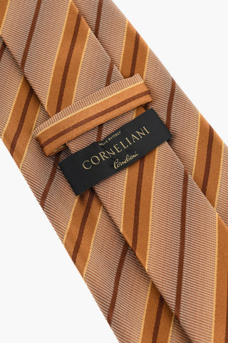 Cravatta in Seta Jacquard Motivo a Righe Trasversali