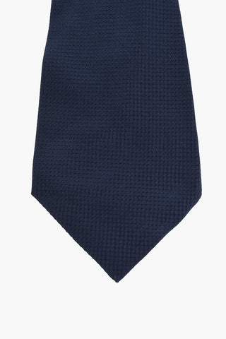 Silk Ascot Tie With Tone-On-Tone Checked Pattern