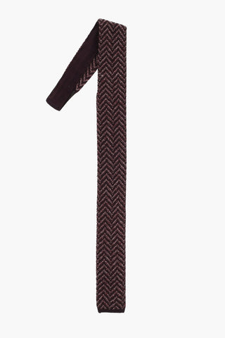 Cravatta in Maglia di Seta Motivo Herringbone