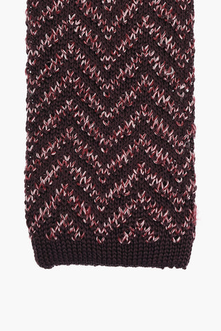 Cravatta in Maglia di Seta Motivo Herringbone