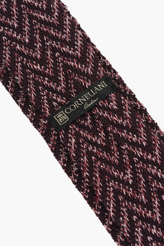 Cravatta in Maglia di Seta Motivo Herringbone