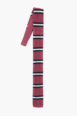 Balanced Stripe Crochet Silk Tie