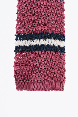 Balanced Stripe Crochet Silk Tie