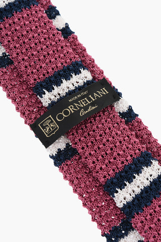 Balanced Stripe Crochet Silk Tie