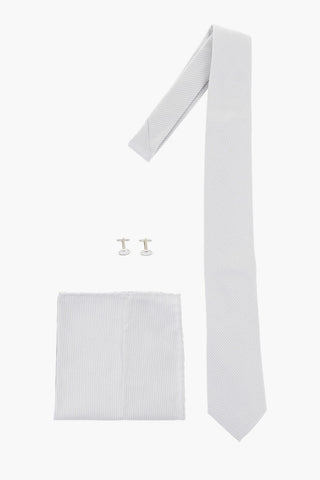 Silk Blend Tie-Cufflinks-Pocket Square Set