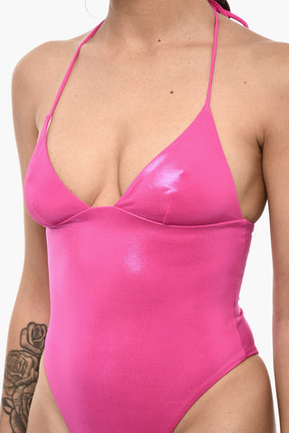Glitter One-Piece Swimsuit with Embossed Logo