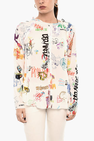 Printed Sheer Top