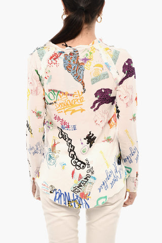 Printed Sheer Top